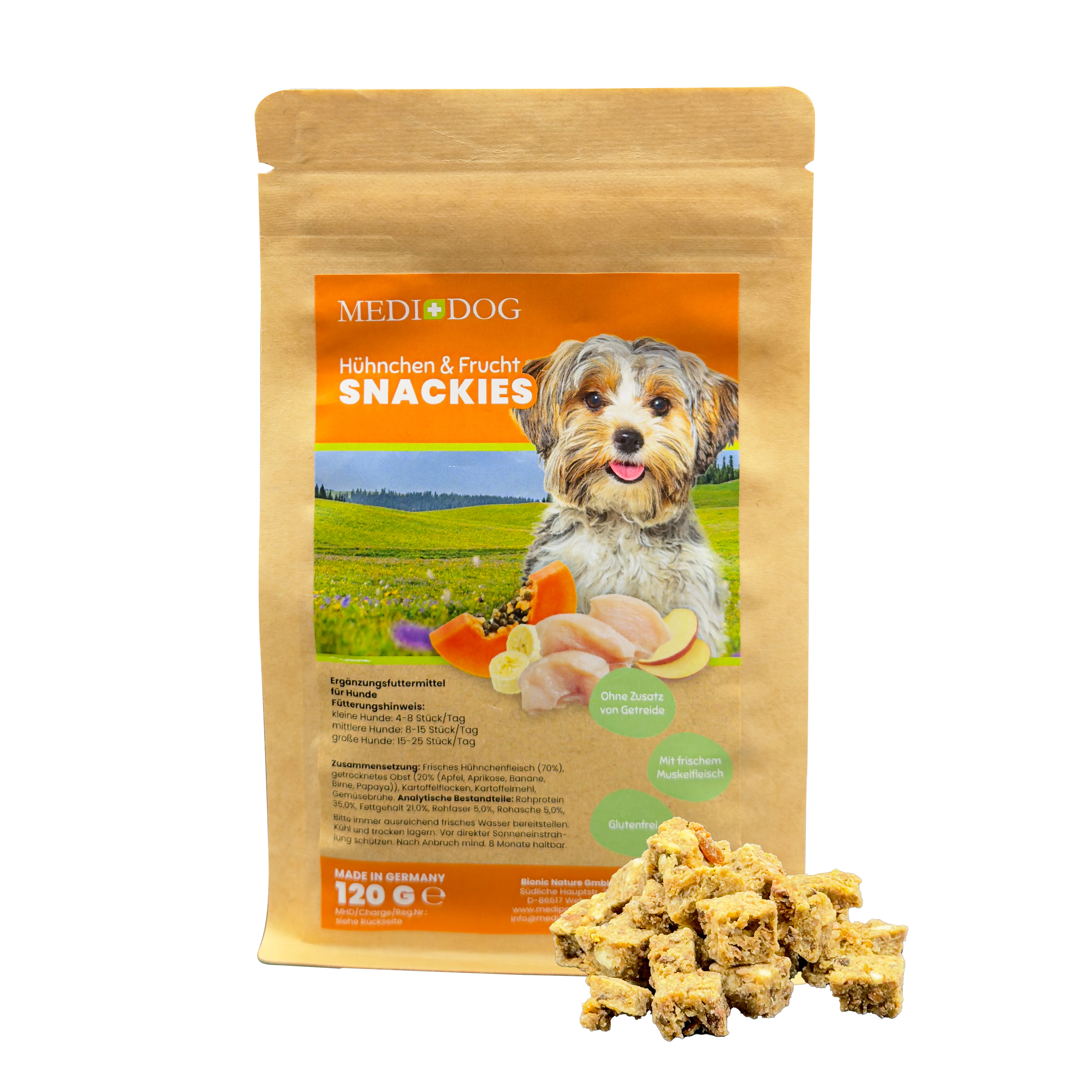 MEDIDOG Hühnchen & Frucht SNACKIES 