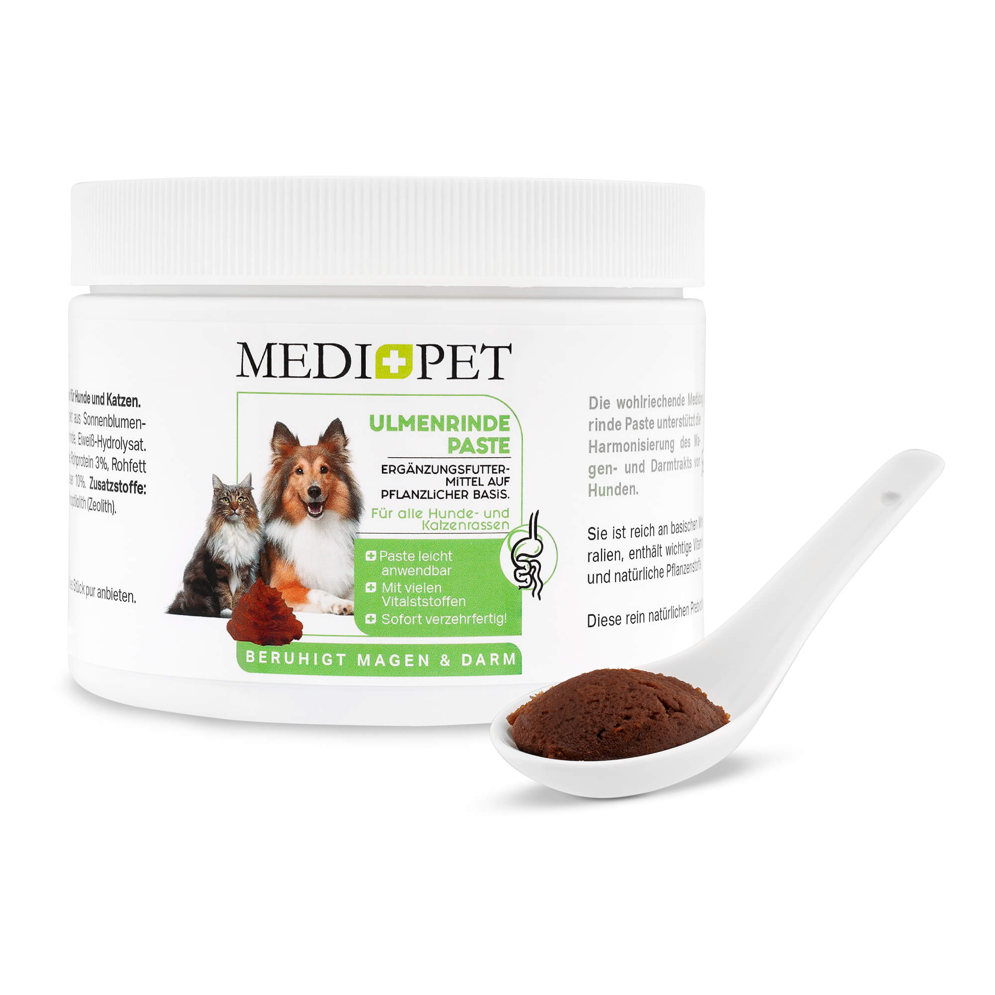 Medipet Ulmenrinde Paste für Hunde und Katzen - Nahrungsergänzungsmittel für Haustiere bei gereiztem Magen und Darm