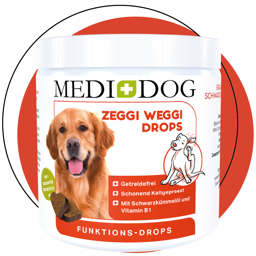 MEDIDOG Zeggi Weggi Drops mit Schwarzkümmel, Kokos und Zistrose MEDIDOG Zeggi Weggi Drops mit Schwarzkümmel, Kokos und Zistrose