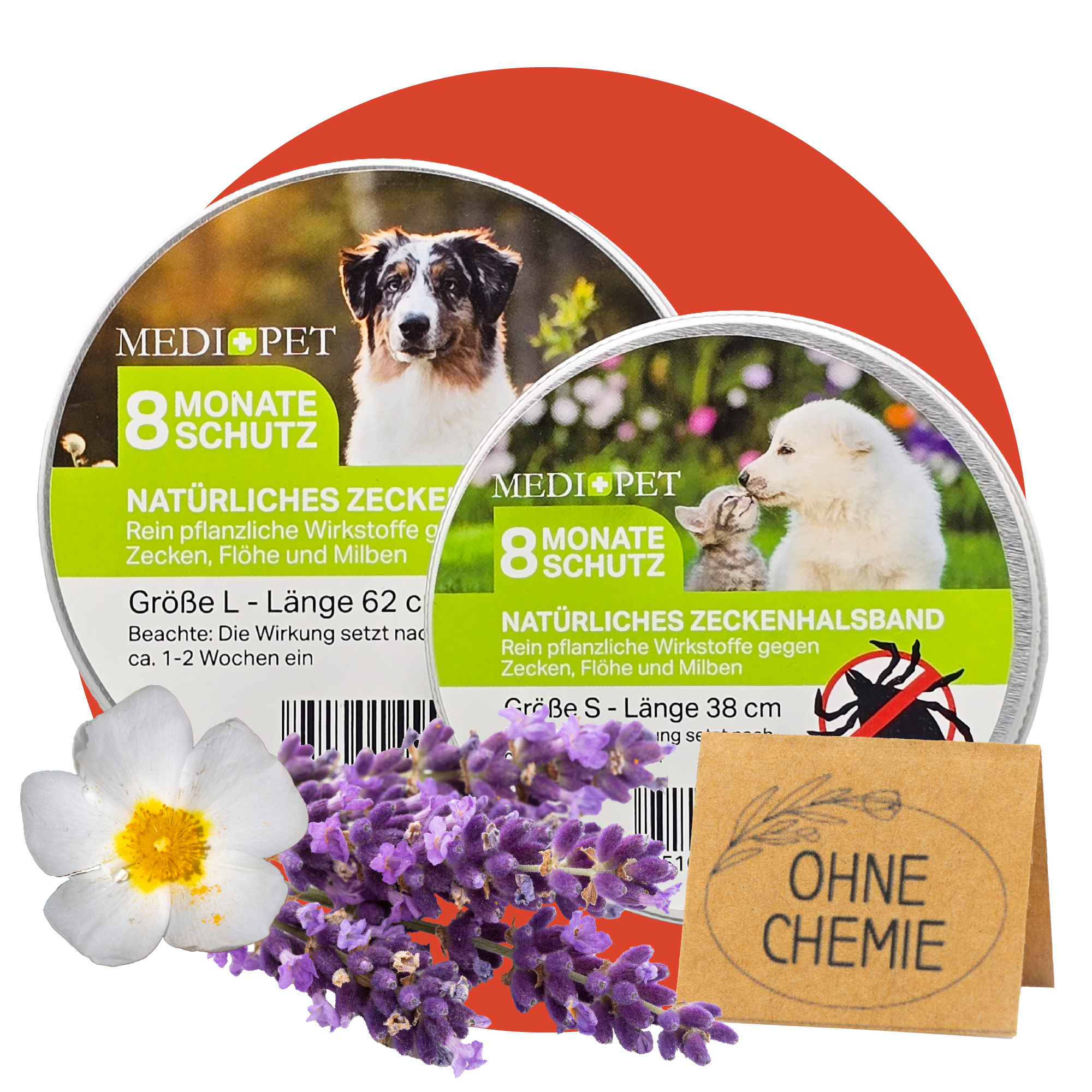 MEDIDOG Anti-Zeckenhalsband für große und kleine Hunde mit Lavendel und Zistrose MEDIDOG Anti-Zeckenhalsband für große und kleine Hunde mit Lavendel und Zistrose