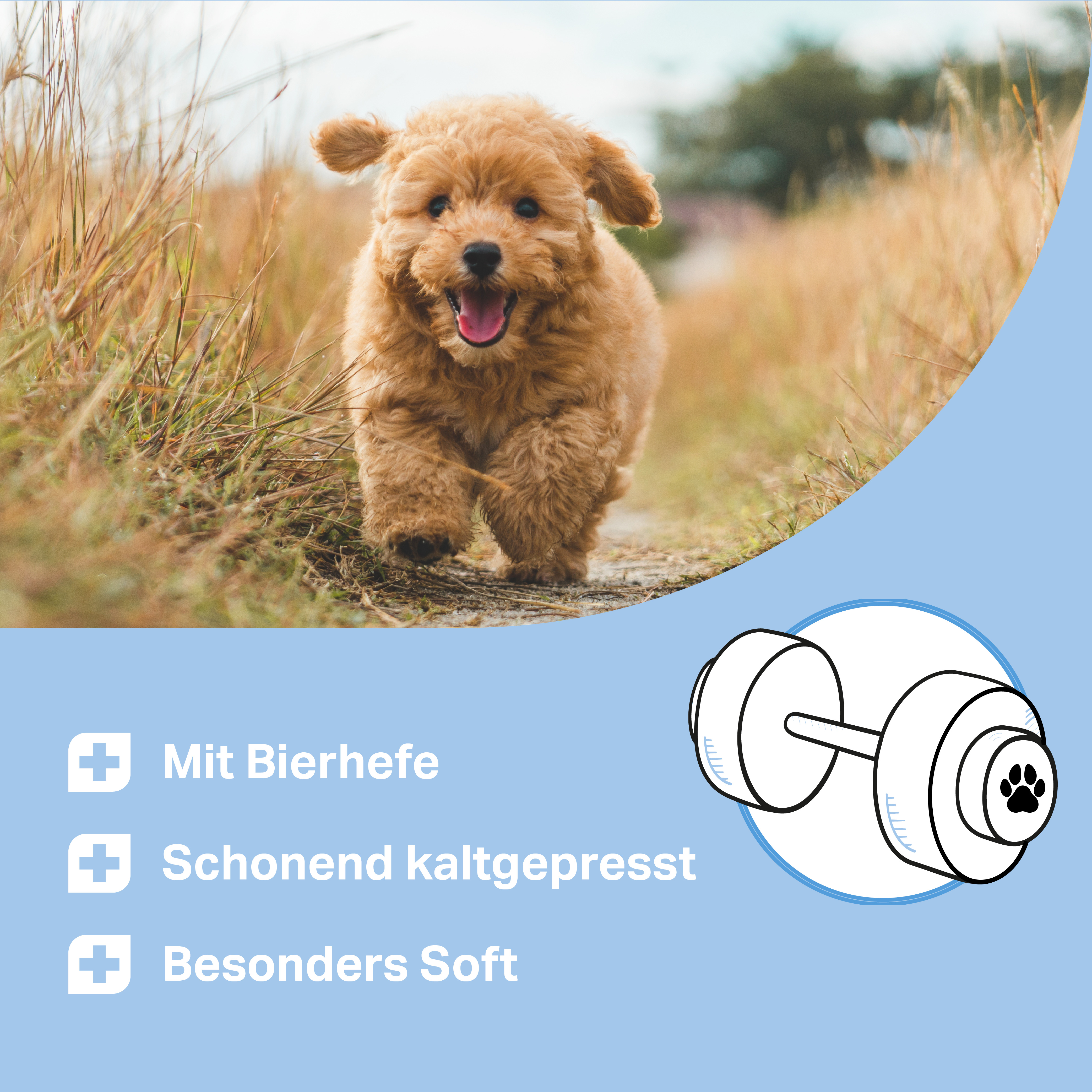 Besonders softe, kaltgepresste Snacks für Welpen und Junghunde im Wachstum Besonders softe, kaltgepresste Snacks für Welpen und Junghunde im Wachstum