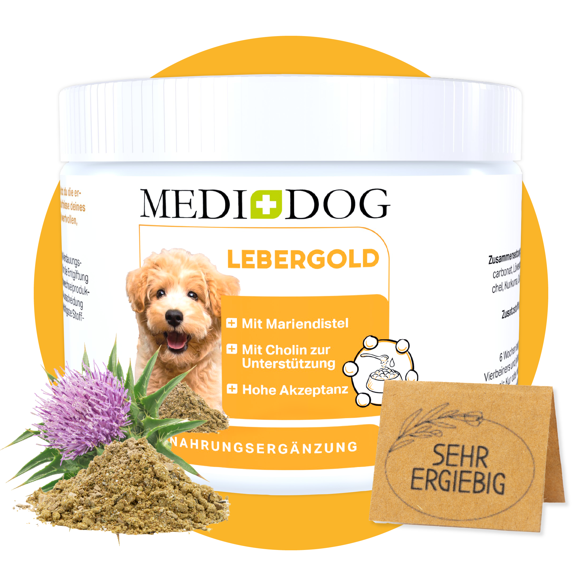 MEDIDOG Lebergold zur Unterstützung  der Leber bei Hunden MEDIDOG Lebergold zur Unterstützung  der Leber bei Hunden