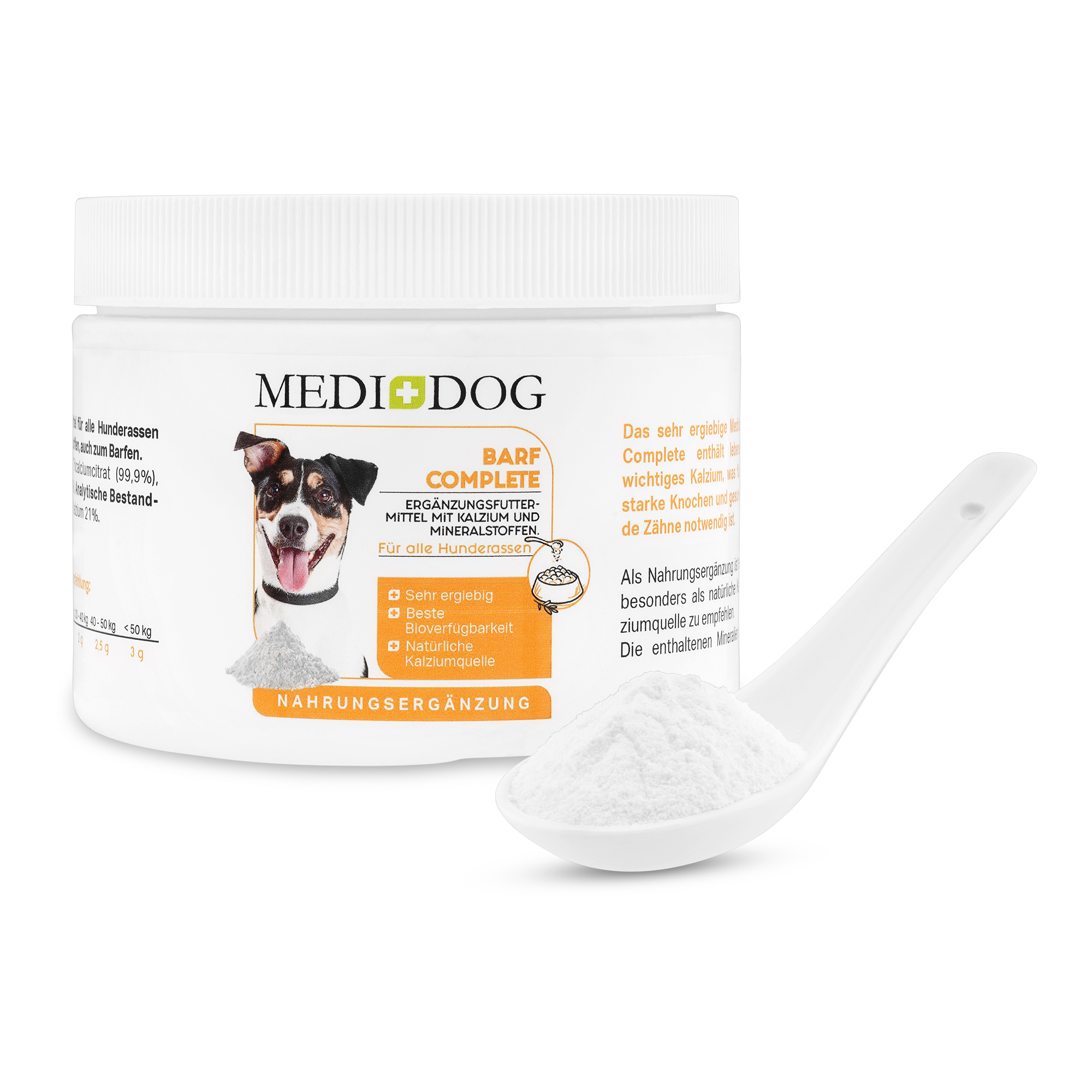 Medidog Barf Complete - zusätzliche Kalziumquelle für starke Zähne und gesunde Knochen bei Rohfleischfütterung für Hunde