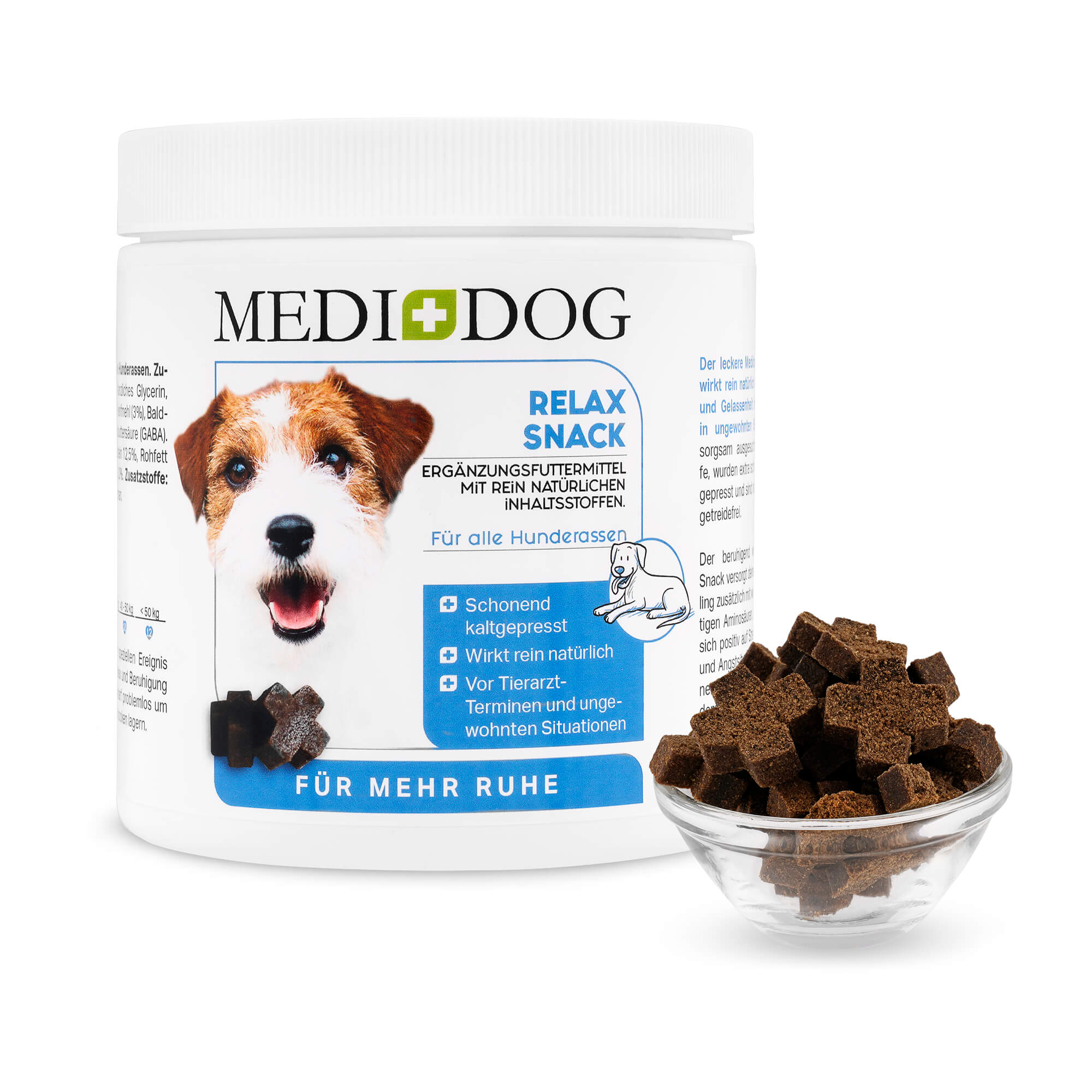 Medidog Relax Snack - natürliches Schutzschild gegen Angst und Stress im Alltag