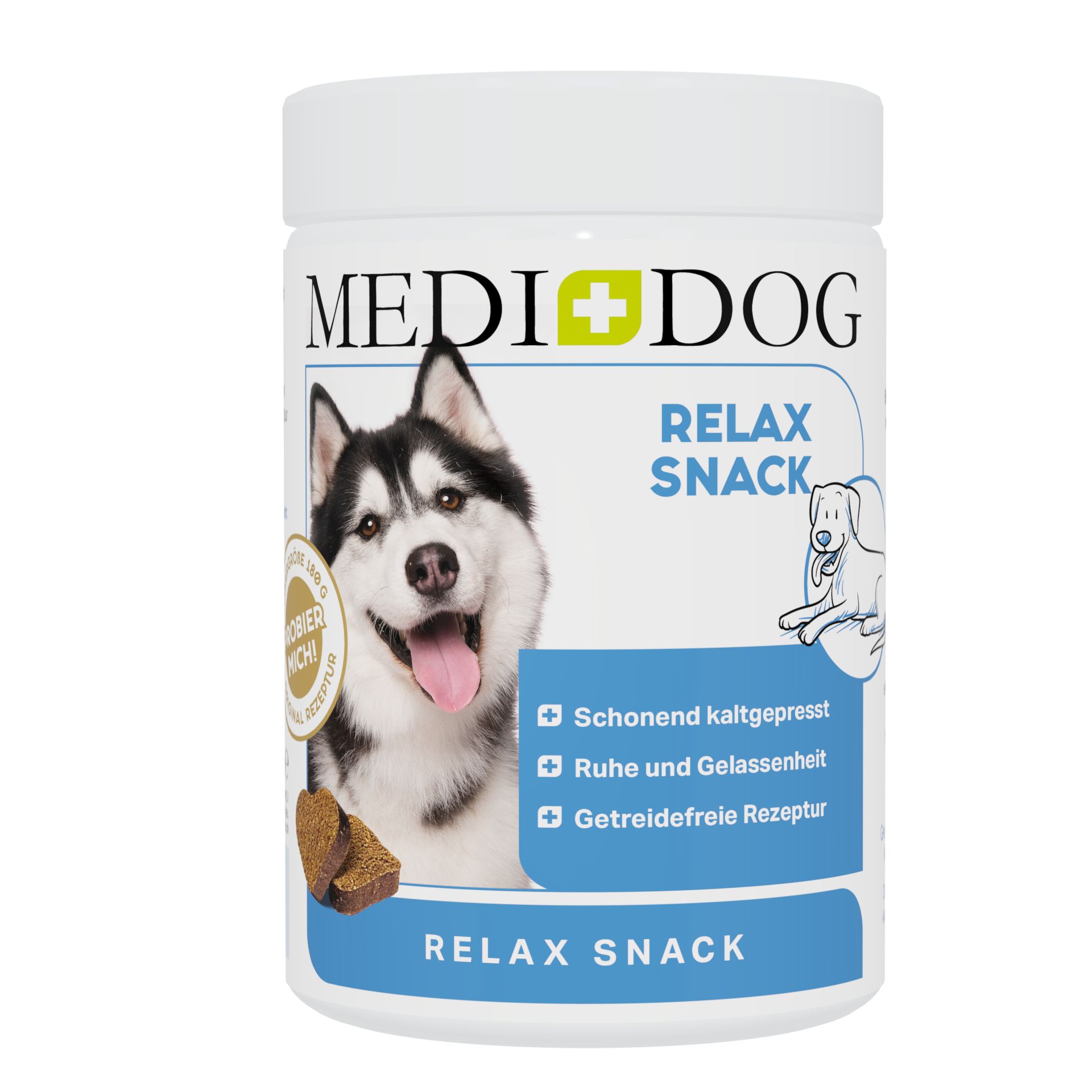 MEDIDOG Relax Snack Probiergröße 180g MHD 08/26 