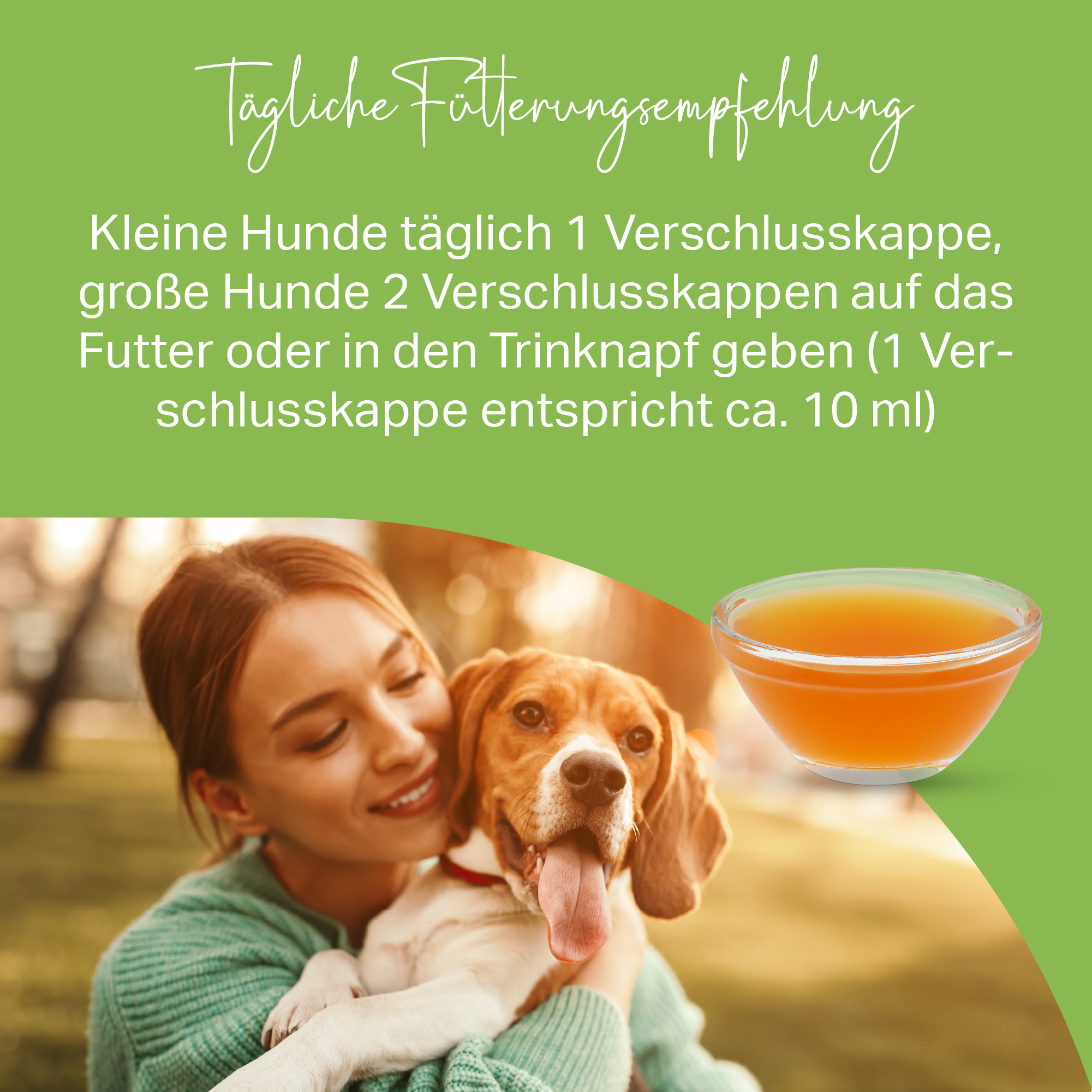Trinkwasser- oder Futterzusatz für Hunde zur Unterstützung von Magen und Darm Trinkwasser- oder Futterzusatz für Hunde zur Unterstützung von Magen und Darm